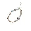 Lanyard azul de verano para teléfono móvil, cadena con corazón de chica pequeña fresca de playa, decoración de colgante de cámara, cuentas cortas