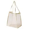 Bolsa de Playa, Malla Ligera, Transparente, Bolso Tote de Hombro para Vacaciones en la Costa, Moderno y Versátil, Bolsa de Compras de Gran Capacidad