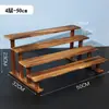 Suporte de Mesa de Madeira Maciça Multicamadas para Bonecas Prateleira de Armazenamento de Caixas Surpresa Estrutura de Exibição de Brinquedos Escalonada Retrô de Madeira com Tapete de Bolhas
