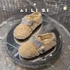 Sapatos de algodão para meninas inverno com mais veludo quentes 2026 novos slip-on sapatos de pelúcia infantis para uso externo sapatos de princesa para bebê menina