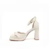 Primer Encuentro con los Elegantes Zapatos de Tacón Alto Estilo Francés para Mujer, Verano, Calados, de Correa Única, Punta Cerrada, Tacón Grueso, Zapatos Mary Jane