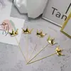 Decoración de Pastel para Hornear Cumpleaños Estrella Roja de Cinco Puntas Amor Fiesta Postre Inserto Corona Reflectante PU Enchufe