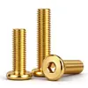 Tornillos de Muebles de Hierro Dorado con Cabeza Plana Hexagonal Biselada Tornillos de Cabeza Redonda con Borde Biselado Dorados Imitación Pernos de Borde Biselado M6 en Stock
