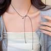 Colar de Corda Preta Estrela Coreano Nicho Feminino Pequeno Fofo Pingente Estrela de Cinco Pontas Gargantilha Ajustável Corrente Clavicular