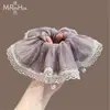 Goma para el pelo con lazo elegante estilo coreano, Cuerda para el pelo de malla con perlas de alta gama, Goma para el pelo exquisita, Accesorio para el pelo para mujer