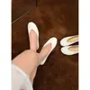 Versión de piel de oveja ~ Zapatos planos sencillos de punta redonda, sin cordones, estilo vintage, para mujer, versátiles y cómodos