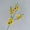 Flor Artificial Phalaenopsis Tacto Realista Orquídea Pequeña de Cuatro Lóbulos Decoración del Hogar Arte de Piso Orquídea Araña Fotografía