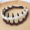 Diadema de Peluche con Dientes Largos para Cabello Ondulado, Nuevo Accesorio de Pelo Esponjoso para Otoño e Invierno, Adorno de Punto Antideslizante para el Cabello para Mujeres