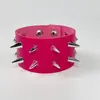 Pulseiras Punk de Estilo Transfronteiriço Europeu e Americano, Pulseiras de Couro Exageradas Não Convencionais, Rebites Pontiagudos Afunilados, Joias de Estilo Gótico Escuro