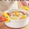 Guantes Aislantes de Patito Amarillo Engrosados Antideslizantes Cocina Hogar Tapa de Olla Pinza para Tazón de Horno de Microondas Boca de Pato de Silicona Antiescaldado