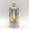 Festival de Mediados de Otoño Pequeño Regalo Linterna de Viento Hexagonal Decoración con Vela Electrónica Decoración de Ventana Linterna de Viento LED Retro Luz de Vela