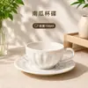 Xícara de café pires cerâmica branco puro europeu chá da tarde porcelana de osso xícara de café terno criativo xícara de café logotipo para impressão