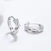 Pendientes de Aro Cruzados Lisos para Mujer, Pendientes de Plata 925, Joyería de Lujo Ligero de Gama Alta, Pendientes de Diseño Nicho, Regalo de Cumpleaños