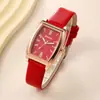 Reloj Cuadrado Retro para Mujer con Números Incrustados de Diamantes, Reloj Casual para Mujer, Popular Reloj de Moda de Cuarzo para Mujer