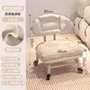Taburete Pequeño Giratorio con Ruedas, Taburete Bajo para Uso Doméstico, Taburete para Cambiarse los Zapatos, Banco Infantil con Ruedas, Silla con Respaldo Sellador de Costuras