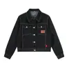 Chaqueta Corta de Mezclilla Estilo Retro Americano para Hombre, Marca Trendy Vibe Diseño High Street con Costuras Visibles y Cuello de Solapa