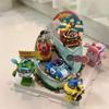 Decoración de Pastel de Cumpleaños de Dibujos Animados para Niños Transformación Autobot Adornos DIY Señal de Luz de Coche de Policía Señal de Carretera de Bloqueo de Carretera Inserto