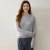 Suéter de punto jacquard trenzado de cuello redondo estilo perezoso para mujer, manga larga, holgado, suave y pegajoso, versátil, jersey base de punto