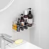 Estante de Almacenamiento para Baño sin Taladro Estante de Almacenamiento para Colgar en la Pared Bandeja de Almacenamiento para Fregadero de Baño Bandeja de Pared para Cocina