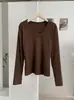 KEKEZOON Camiseta Casual Manga Longa Cor Sólida Ovo de Ganso Gola Alta Feminina Outono/Inverno Slimming Camada Base Top 9404