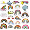 Parches Bordados de Computadora Arcoíris Colorido Arcoíris de Siete Colores Nube Bordada para Ropa, Zapatos, Sombreros, Parches de Bricolaje Hechos a Mano