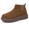 Botas de Neve Grossas de Inverno 2025 para Mulheres com Forro de Lã, Bico Redondo, Antiderrapantes, de Uma Peça, de Algodão, Sapatos Femininos Confortáveis e Versáteis