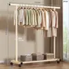 Perchero de pie para uso en interiores en el hogar, perchero para sala de estar, dormitorio, de una sola barra, engrosado, móvil, perchero simple para abrigos y sombreros para balcón