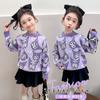Suéter Morado de Kuromi para Niñas Estilo Infantil Suéter Engrosado 2024 Nuevo Ropa de Invierno para Bebés Top Interior