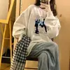 Outono Inverno Retrô Americano Gola Redonda Sem Capuz Moletom Feminino 2026 Novo Primavera Outono Design Fino Sense Solto Tendência Marca Top