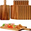 Tabla de cortar de madera maciza hecha de nogal negro con asa, adecuada para cortar frutas, pan y sushi