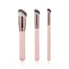 Brocha de Base Nueva Rosa Transfronteriza con Cabeza Inclinada Brocha Inclinada Brocha para Corrector de Punta de Dedo Pelo Suave Ligera y Sin Marcas Brocha para Base