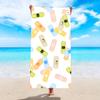 Toalla de playa de microfibra con patrón de dibujos animados estampado absorbente de secado rápido terciopelo de doble cara toalla de baño a rayas toalla para niños