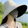Protección Solar Ala Ancha Estilo Nuevo A prueba de Viento UV Goma Negra Sombrero de Sol de Verano Sombrero de Pescador Sombrero Protector Solar para Ciclismo al Aire Libre