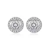 Nuevos Pendientes Octagonales de Cristal Corte Rosa con Agujas de Plata S925, Versátiles y de Moda Pendientes Coloridos de Diamante Completo para Mujer