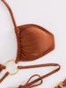 Bikini Nuevo Estilo Europeo y Americano 2026, Traje de Baño Sexy de Tres Piezas Color Sólido, Bikini con Amarre Transfronterizo Amazon