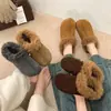 Moda Esponjosa 2026 Cálidas Nuevas Planas de Invierno Cerradas Zapatillas de Casa para Mujer de Algodón Cómodas de Lana de Cordero
