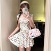 Vestido de una pieza de aspecto elegante, estiloso y lindo que cubre el abdomen y estiliza, traje de baño conservador y para figuras un poco más llenas, talla grande para mujeres para sumergirse en aguas termales en verano