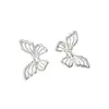Brincos de Tarraxa Vazados de Borboleta com Zircônia Prateada para Mulheres Estilo Metal Retro Tendência Fashionable Temperamento Versátil Luxo Leve Brinco de Alta Qualidade