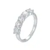 Comercio Exterior Transfronterizo Anillo de Plata de Ley S925 con Moissanita para Mujer, Anillo Princesa de Cinco Estrellas, Venta al por Mayor de Fábrica de Joyería de Corona, Diseño Simple
