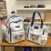 Novo Conjunto de Duas Peças 2025 de Mochilas de Grande Capacidade com Aparência Sofisticada Estilo Chinês, Mochilas Escolares Modernas e Leves para Alunos do Ensino Fundamental II e Médio