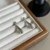 Pendientes de Metal Sencillos Europeos y Americanos con Paisaje, Pendientes Exagerados de Gota de Agua, Pendientes Ovalados Geométricos Redondos Personalizados Transfronterizos para Mujer