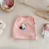 Colete de Veludo Austríaco com Desenho Infantil 2025 Novo Estilo Inverno Bebê Toalha Bordada Espessado Top Roupas de Inverno para Meninas