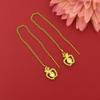 Pendientes de oro vietnamita de diseño moderno y combinable para mujer, con borlas de trébol y hierba larga bañadas en oro y cobre, venta al por mayor