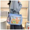 Bolso bandolera de moda estilo universitario para mujer, bolso de hombro transparente para niñas, adecuado para la escuela y como bolso mensajero
