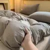 Conjunto de Três Peças para Dormitório Estudantil Cor Sólida Estilo Old Money Conjunto de Três ou Quatro Peças Gaze Franzida Colada Conjunto de Roupa de Cama para Estudante