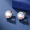 Os Mais Vendidos da Amazon: Brincos de Clipe Perfurados com Zircônia Micro-Pavimentada, Geométricos Redondos da Moda Feminina, Brincos de Luxo Leve para Noivas
