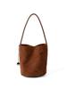 Bolsa de Hombro y Axila de Gamuza Suave Nueva Ins Nicho Japonés y Coreano Otoño e Invierno 2024 para Mujer Bolso de Cubo Simple Versátil