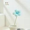 Flores Artificiales Violetas Tejidas a Mano para Decoración del Hogar, Ramos Textiles, Regalos para el Día del Maestro al por Mayor