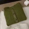 Cárdigan de punto trenzado morado y verde estilo retro coreano, suéter abrigo versátil de cuello redondo