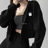 Nueva Sudadera Chaqueta de Manga Larga con Capucha de Color Sólido y Bolsillo de Cremallera de Moda Transfronteriza de Comercio Exterior para Mujer